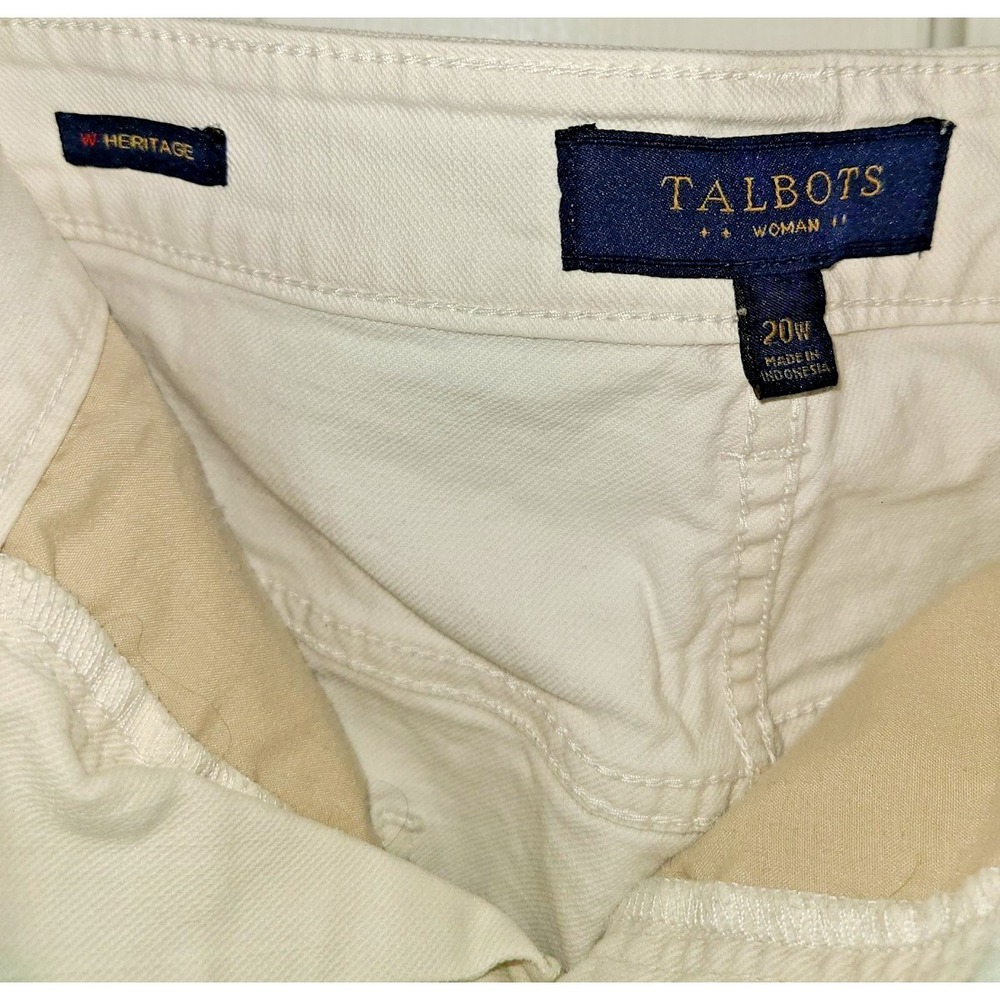 Talbots Women's  Jeans Straight Ankle Heritage Hi Rise White 5‎ Pocket 20W - Picture 6 of 6